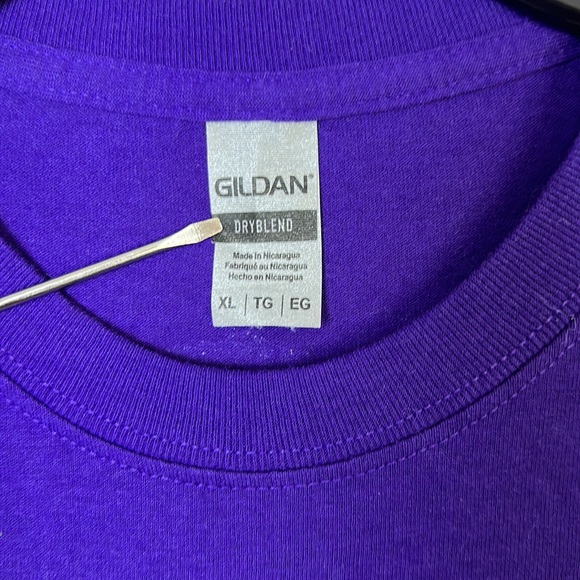 Gildan Men’s Short Sleeve T-shirt Central Football Purple Gold Size XL - Picture 4 of 9